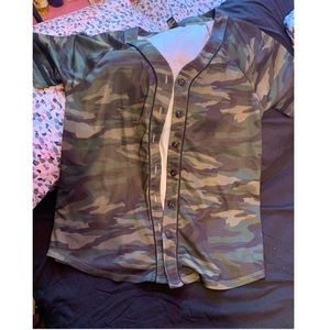 camouflage button down shirt.